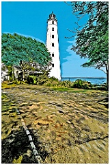 Weathered New London Harbor Light Tower -Digital Painting